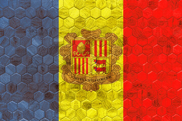 Great Andorra wooden grunge flag.