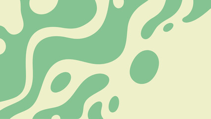 Abstract organic shapes in serene green and creamy yellow for background designs