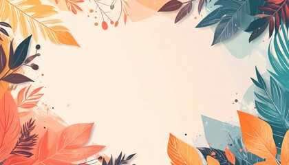 Autumn leaf decoration natural setting graphic design colorful environment creative viewpoint seasonal theme for visual appeal