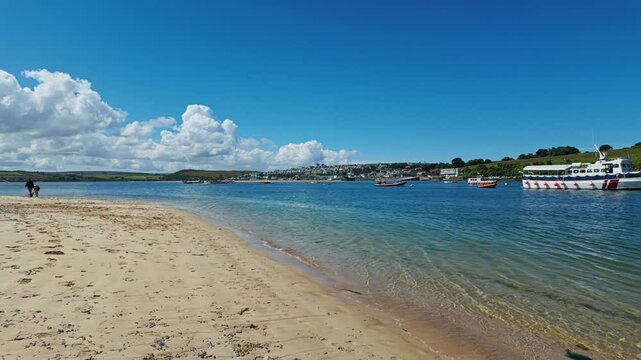 View from Daymer Bay across estuary of Padstow, Cornwall, UK