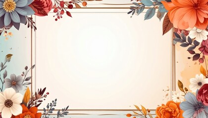 Flower frame design digital artwork elegant floral border creative environment aesthetic viewpoint nature concept for invitations