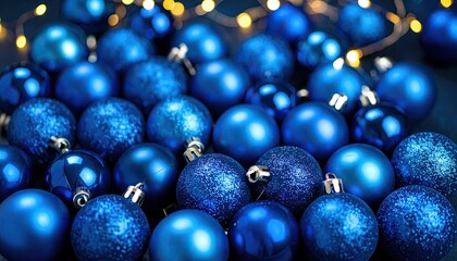 Blue Christmas balls, festive