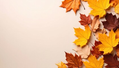 Autumn leaves gathering natural setting close-up photography textured surface vibrant colors seasonal change