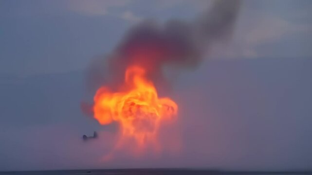 Burning Bright: Controlled Natural Gas Flare Ignites Against a Twilight Sky, Fuel Energy Display