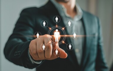 Connecting Talent Person Tapping a Digital Network of Professionals for Collaboration and Recruitment Opportunities
