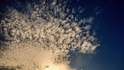 dramatic blue sky and clouds with sunlight in afternoon late 
