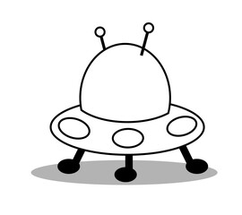 Flat UFO vector isolated on white background