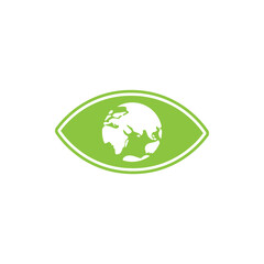 : eyes world icon green.