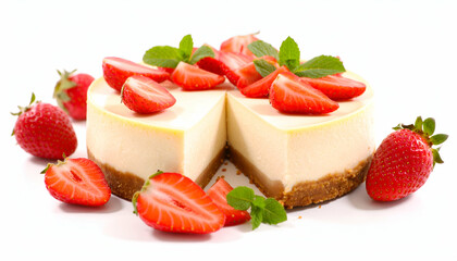 Strawberry Cheesecake Slice with Dessert.