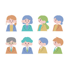 会社で働く人たちのセット