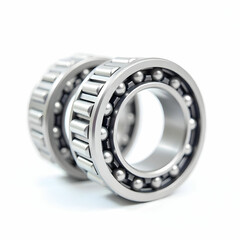 Bearing steel closeup isolated on the white background