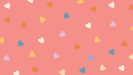 Cute heart shapes on pink background