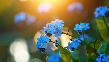 Blue Forget-Me-Nots in Sunlight