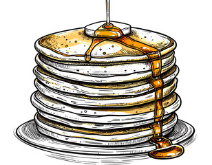 Delicious Stack of Pancakes Illustration