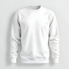 Fototapeta premium Blank White Crewneck Sweatshirt Mockup isolated on the white background