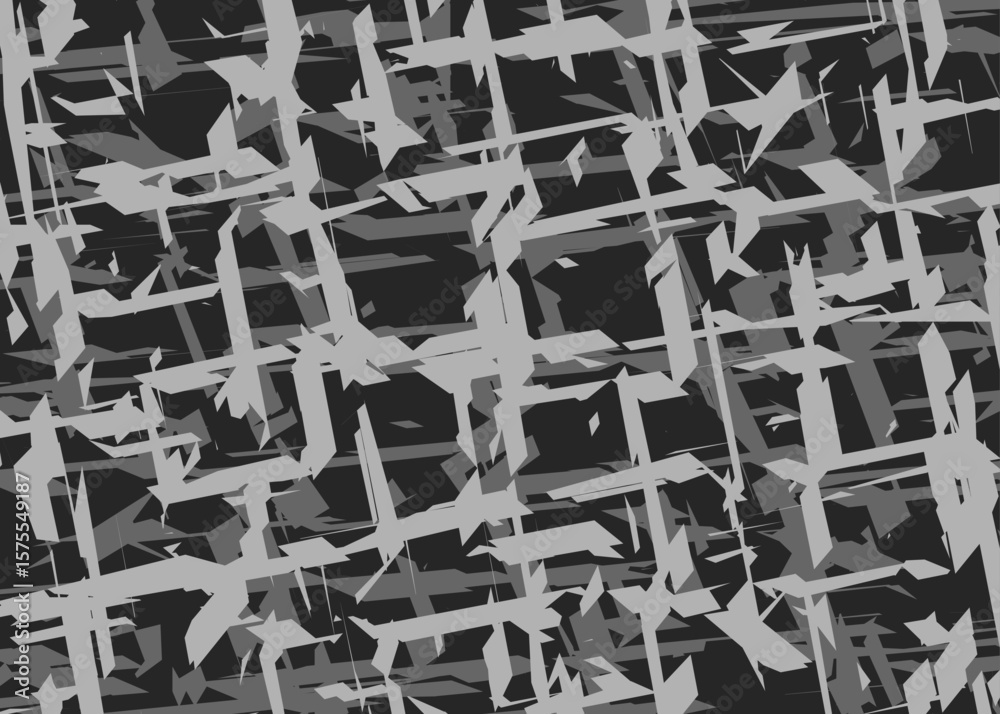 Aufkleber Minimalist background with abstract and irregular rough lines pattern. Abstract broken path pattern