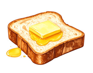 Buttered Toast Illustration