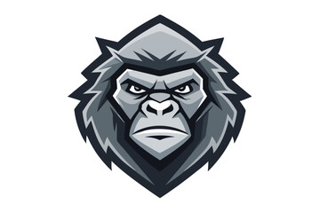 A fierce gray gorilla stares intently ahead with its expressive, captivating face