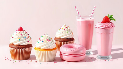 Cupcake with pink frosting