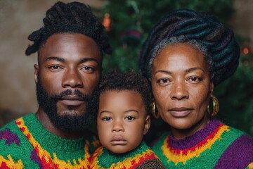 Family portrait radiating warmth and love during festive season gathering