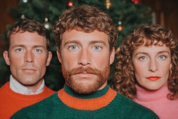 Bright holiday spirit captured in a cozy indoor gathering among friends