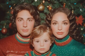 Family embraces holiday spirit with cozy sweaters and joyful faces