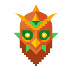 Geometric Owl Design with Vibrant Colors and Angular Shapes in Modern Style