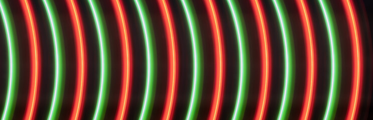 Vividly glowing neon light circles in multicolor tones, featuring a mesmerizing and vibrant...