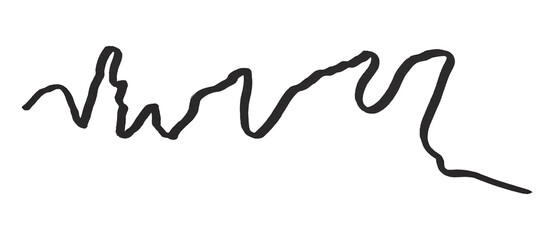 Black ink pen line, underline, isolated on transparent background. Simple ink pen scribble effect. Perfect for business and school presentation design.