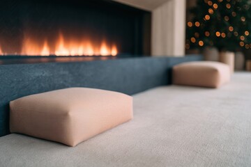 Cozy seating near the warm fireplace creates a tranquil atmosphere