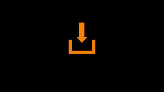 Direction Arrow Symbol. Animation downloading arrow. Loading and processing animation.