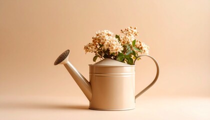 Watering Can with Beautiful Flowers