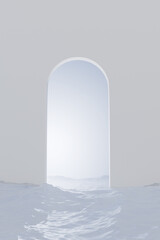 물결과 아치가 있는 미니멀 공간 / Minimal Space with Arch and Water Waves