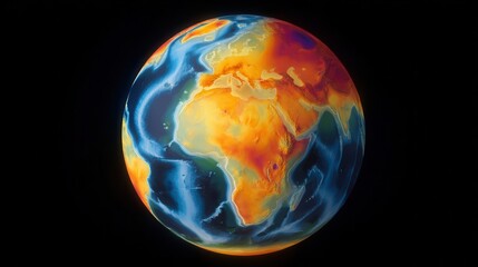 Fototapeta premium Global temperature map of the earth.