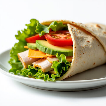 Title: Delicious California Club Wrap with Avocado and Bacon