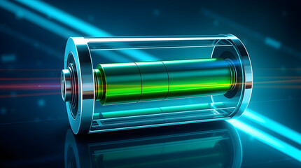 Green energy battery charging, futuristic sustainable power source