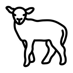 Baby Lamb Vector Line Icon Design