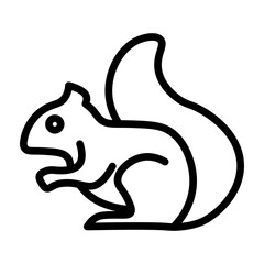 Squirrel Vector Line Icon Design