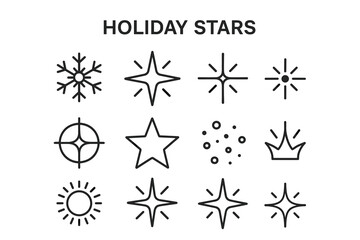Fototapeta premium Collection of geometric and decorative holiday stars