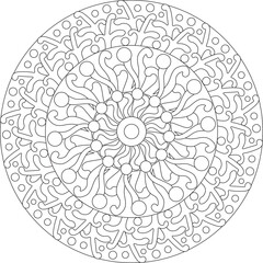Geometric Swirls FLoral Detailed Mandala Adult Coloring Page Intricate Celtic Circular Pattern Zentangle