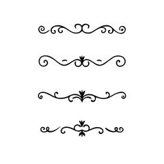 Set of Vintage decorative lines. text dividers. Line border. Lines separators, Borders, Vintage dividers, Underline elements. Divider set vector. Vector illustration.Line dividers.	