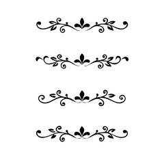 Set of Vintage decorative lines. text dividers. Line border. Lines separators, Borders, Vintage dividers, Underline elements. Divider set vector. Vector illustration.Line dividers.	