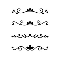 Set of Vintage decorative lines. text dividers. Line border. Lines separators, Borders, Vintage dividers, Underline elements. Divider set vector. Vector illustration.Line dividers.	