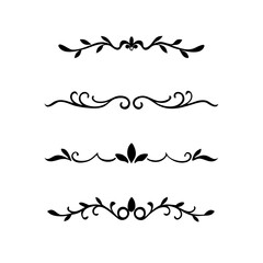 Set of Vintage decorative lines. text dividers. Line border. Lines separators, Borders, Vintage dividers, Underline elements. Divider set vector. Vector illustration.Line dividers.	