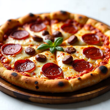 Title: Delicious Detroit-Style Pizza with Crispy Crust and Melted Cheese