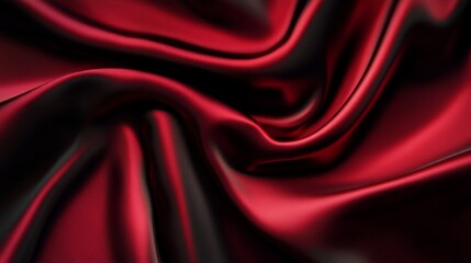 Obraz premium Crimson Elegance Deep Burgundy Red Silk Waves Flowing in Abstract Swirls and Luxurious Textures