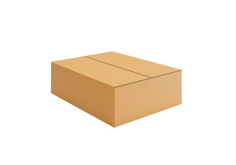Brown Cardboard paper box, transparent background