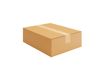 Brown Cardboard paper box, transparent background
