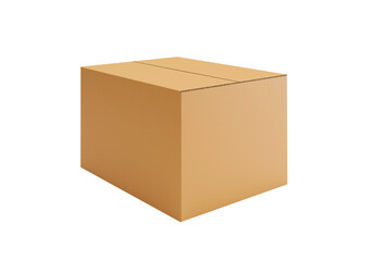 Brown Cardboard paper box, transparent background