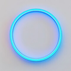 Bright, glowing neon blue circle.